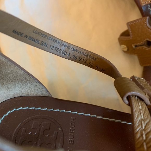 Tory Burch Chandler Wedge Sandals Tan 8.5M - Picture 2 of 7